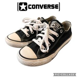 Converse All Star kids low top black sneakers shoes size 12